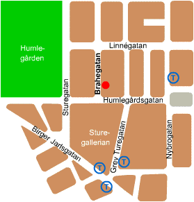 Karta till Fris&ouml;rerna Svensson och Persson Brahegatan 4
